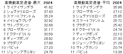 2024　京都大賞典　高機動高変速値